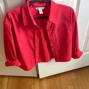 Athleta Vibrant Red Cropped Shacket